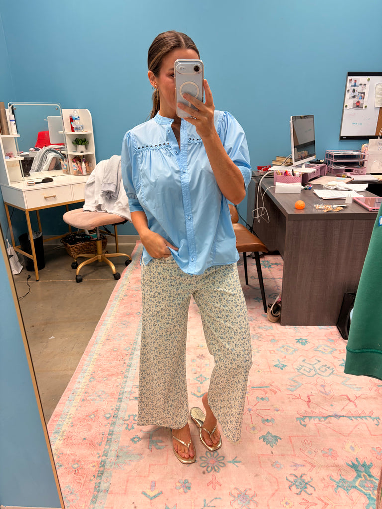 Blooming Into Spring Bottoms - Blue