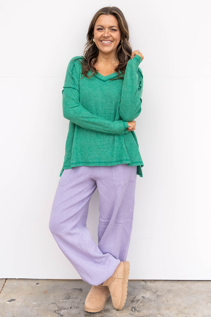 Relax Rib Pants - Lilac