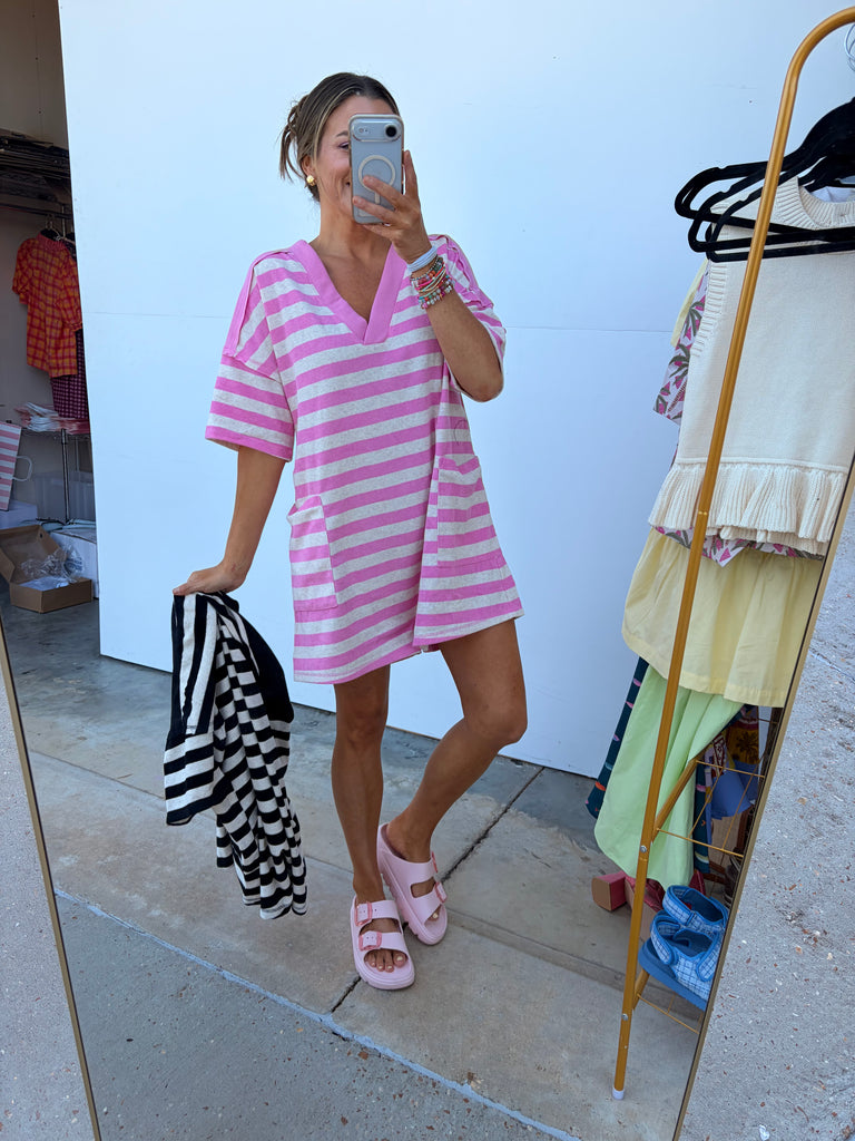 In The Breeze Romper - Pink / Oat