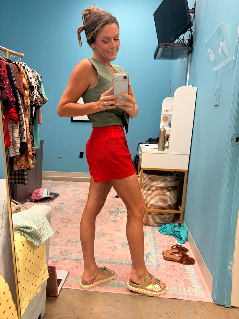 Rebel At Heart Skort - Red