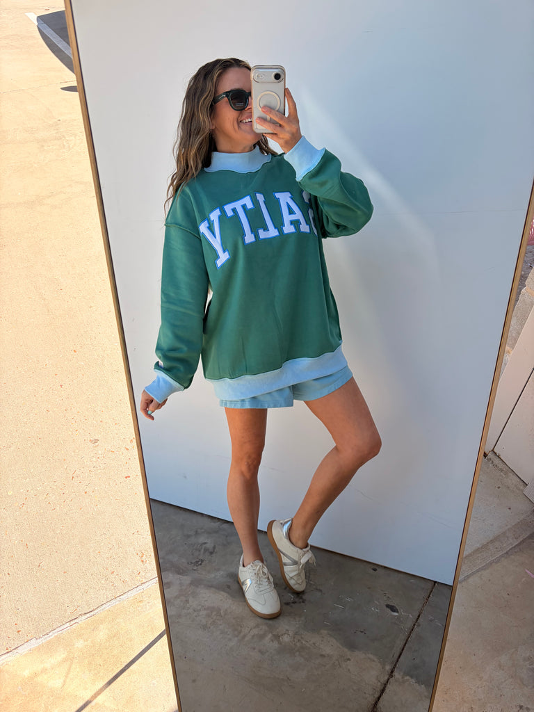 SALTY two tone Mock Neck