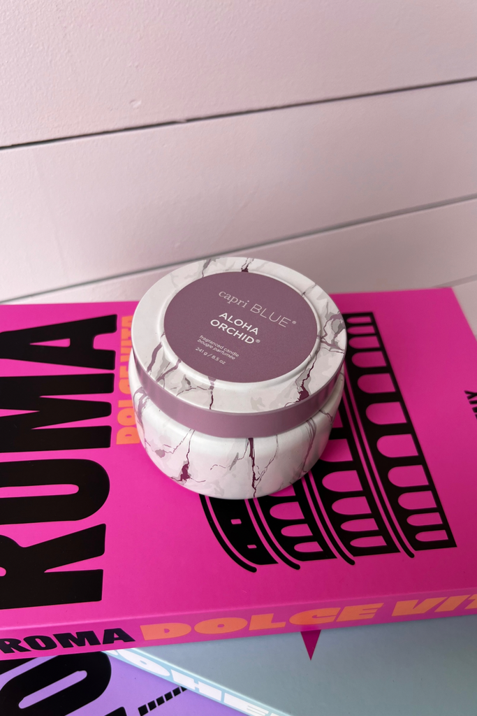 Aloha Orchid Travel Tin, 8.5oz Marble