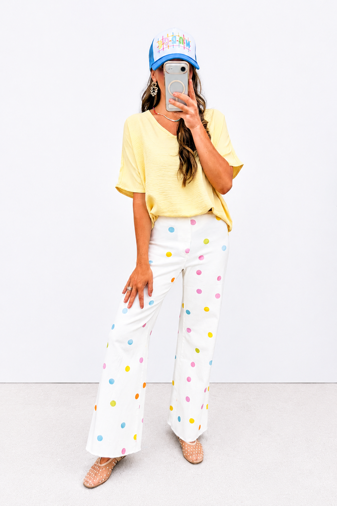 Vanilla Confetti Jeans - Ivory Multi