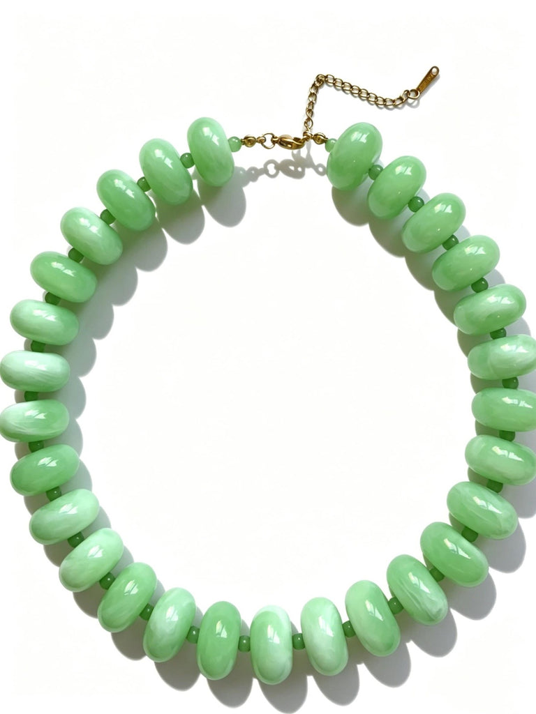 Chunky Boho Necklace- Mint Green