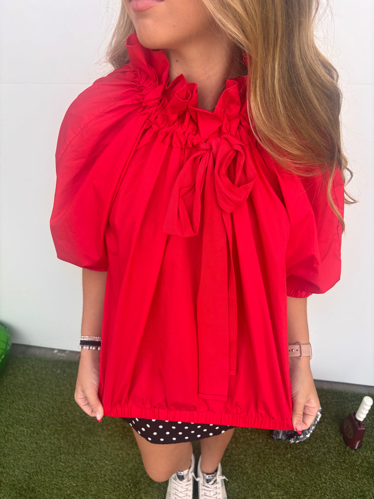 Callin The Rebs Blouse - Red