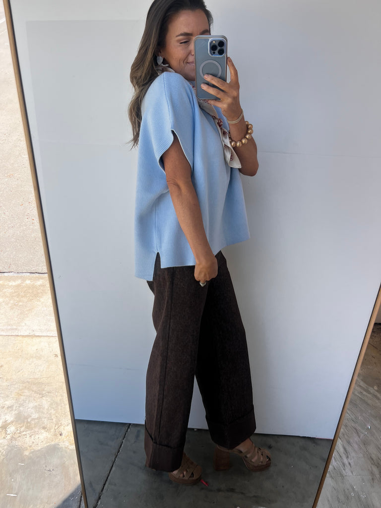 Cafe' Luxe Sweater - Sky Blue