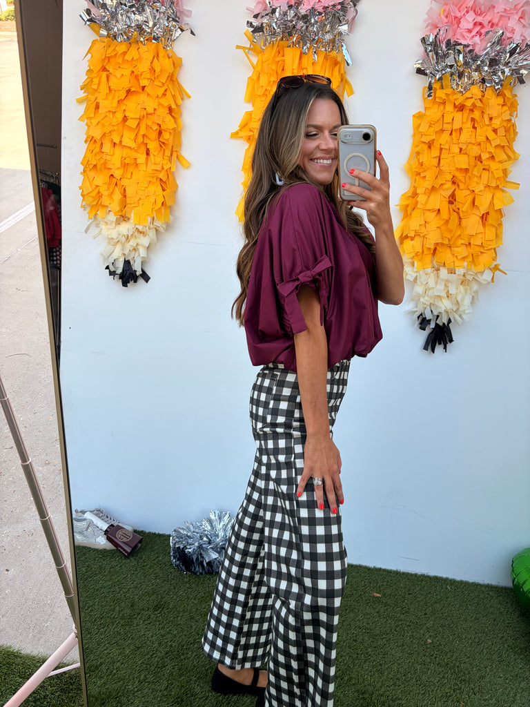 For My Dawgs Blouse - Merlot