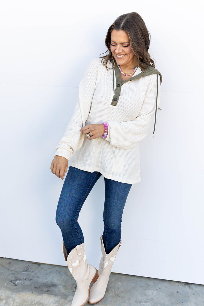 Snowbound Waffle Knit Top - White