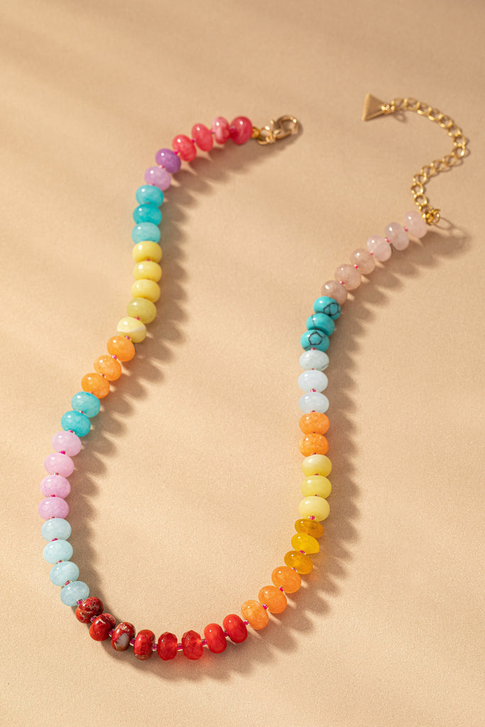 Rainbow Agate Beaded Necklace