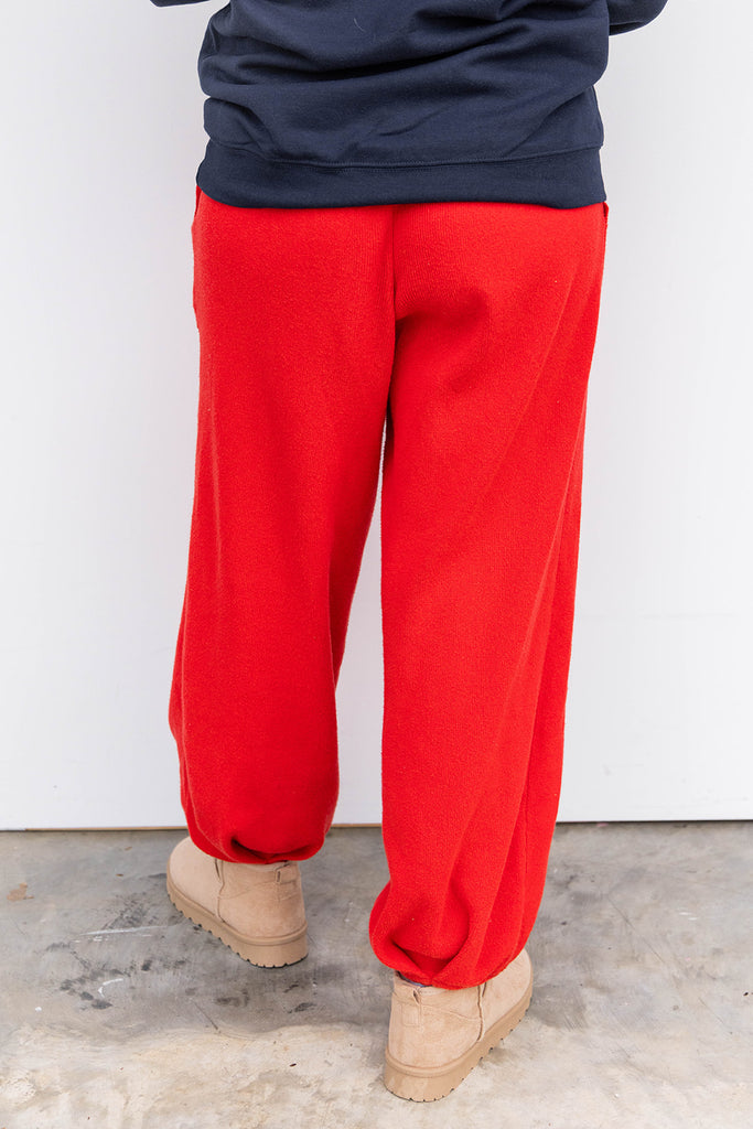 Relax Rib Pants - Red