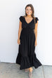 Fluttering into Fall Maxi Dress - Black