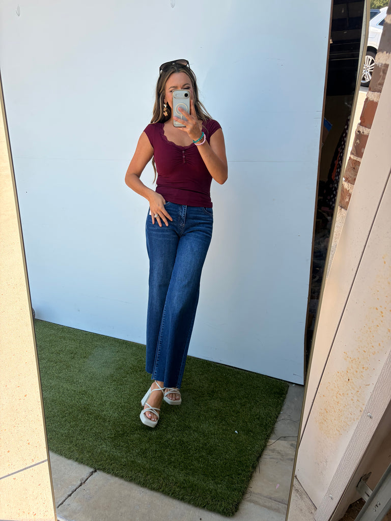 Tinley Henley - Maroon