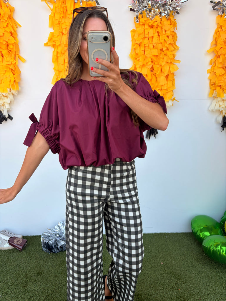 For My Dawgs Blouse - Merlot