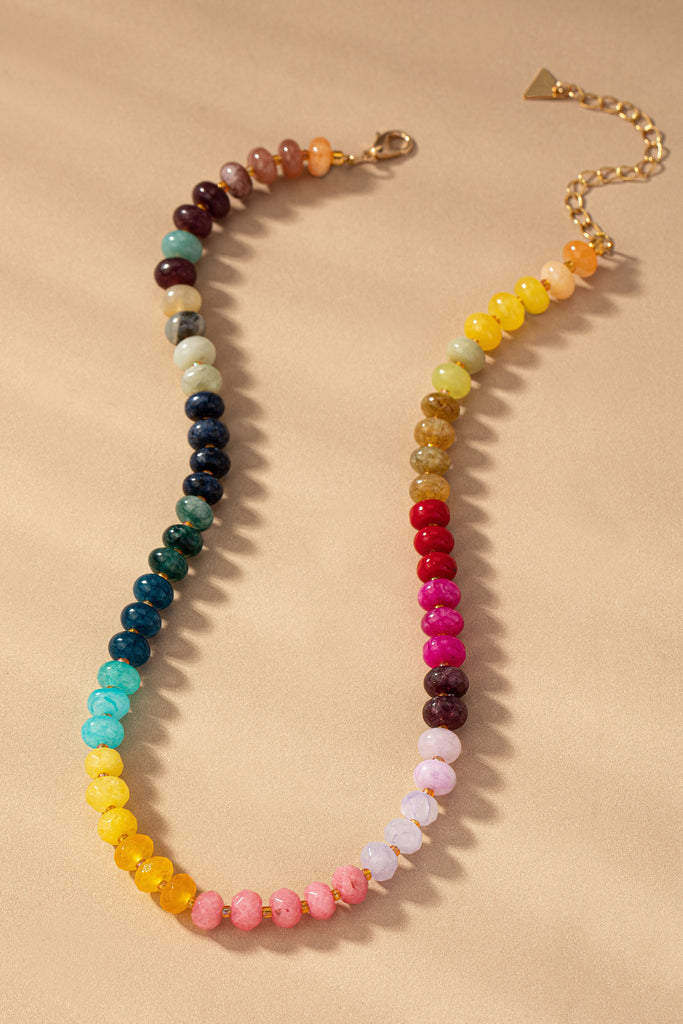 Rainbow Agate Beaded Necklace