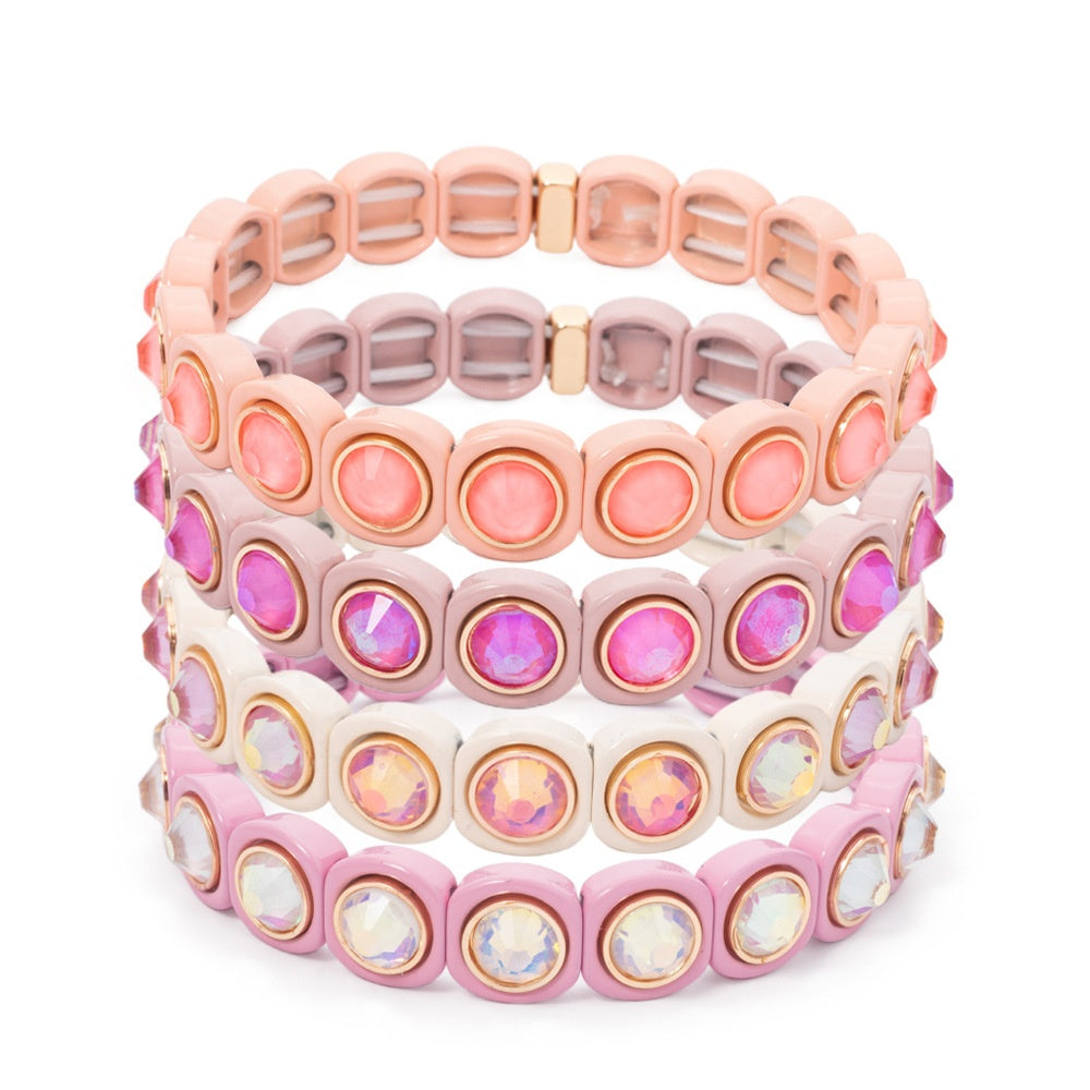 Enamel Rhinestone Bracelet