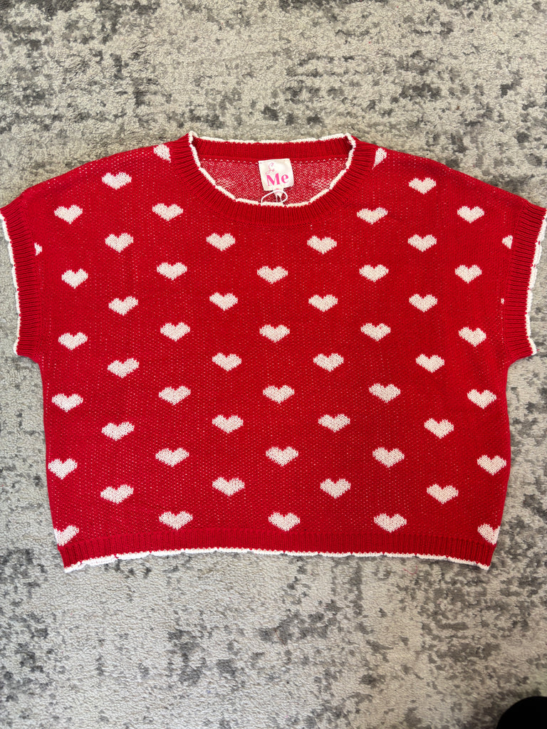 Hugs & Kisses Sweater - Red/Ivory