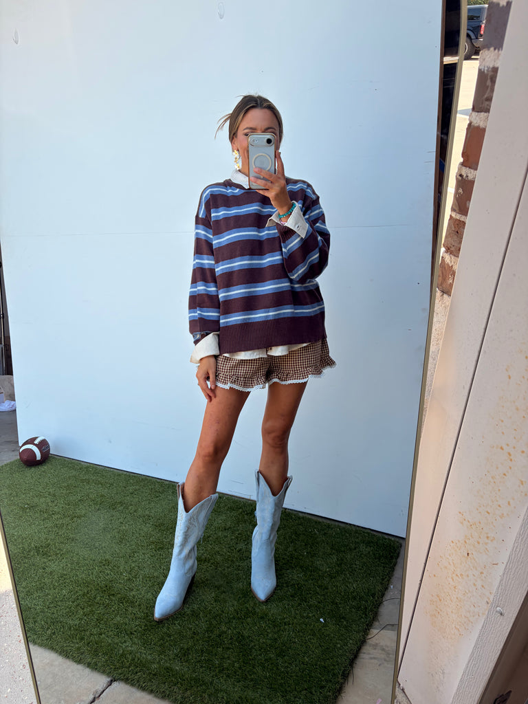 Cool Night Bonfire Sweater - Brown Multi