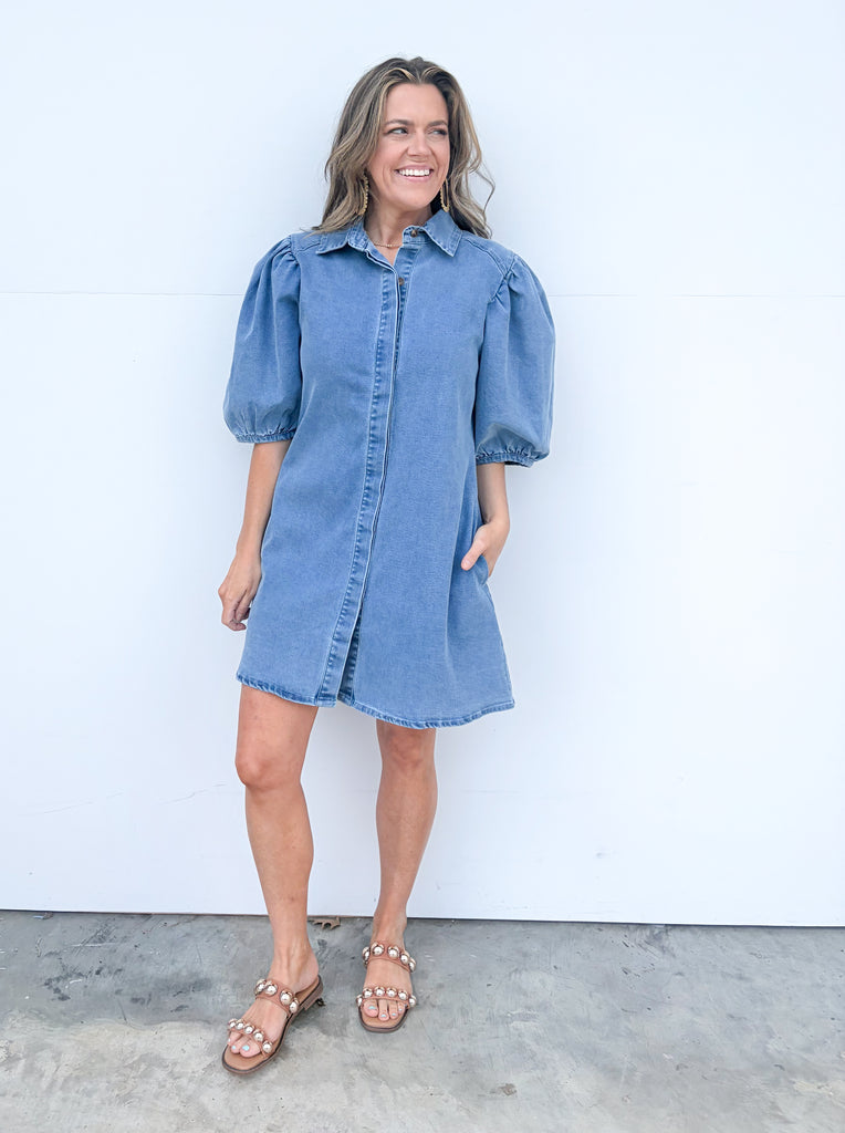 Jesus, Take The Wheel Dress - Denim
