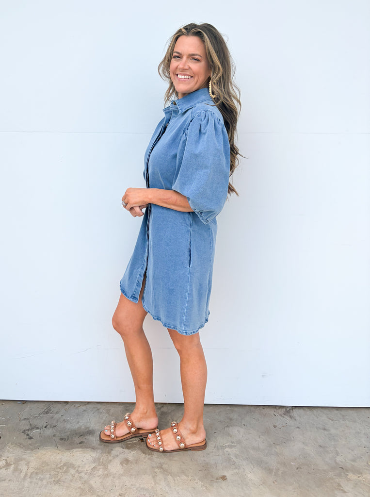 Jesus, Take The Wheel Dress - Denim