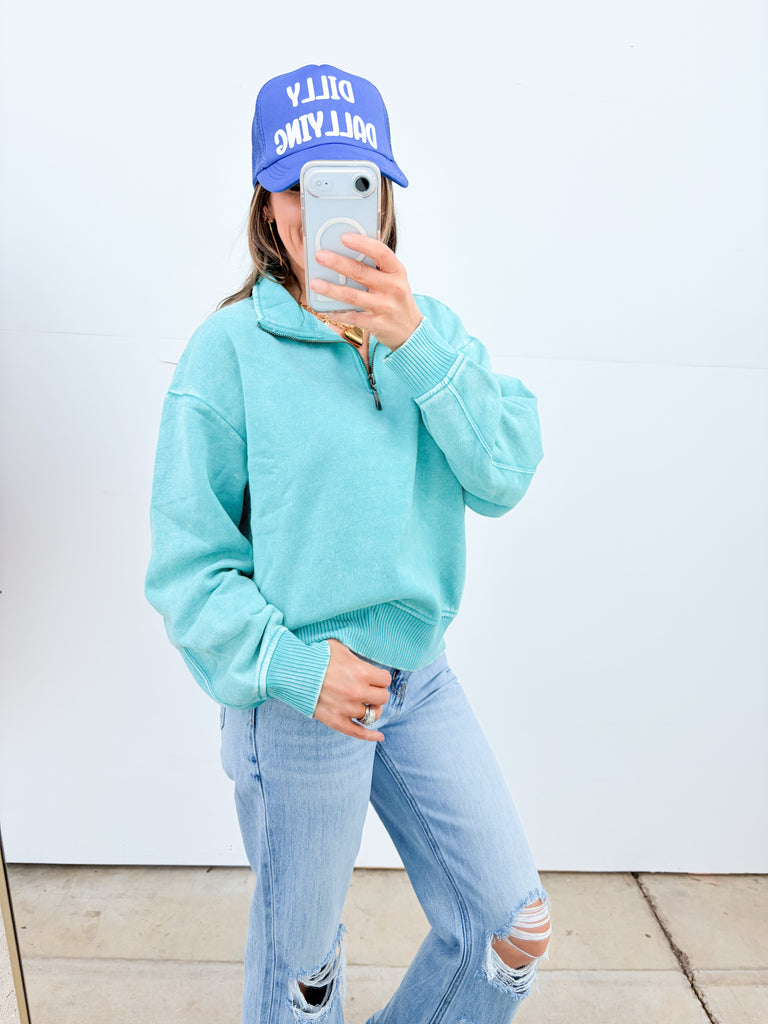 Walk This Way Pullover - Turquoise