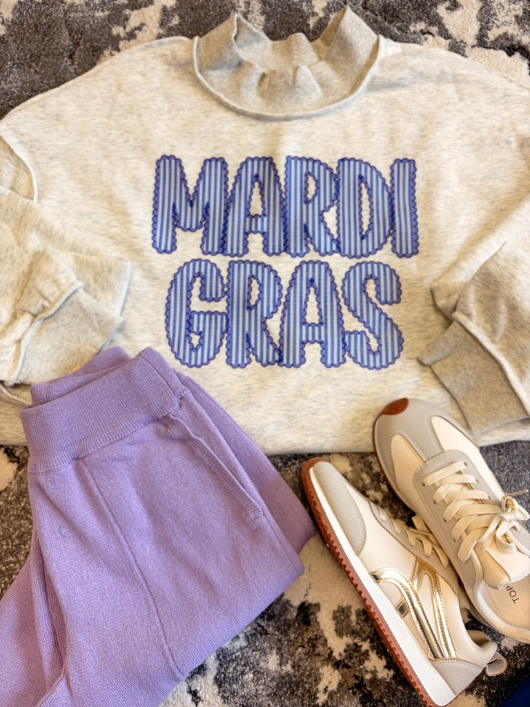 Mardi Gras Coquette Sweatshirt