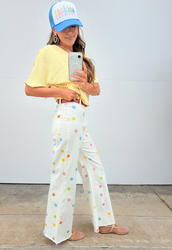 Vanilla Confetti Jeans - Ivory Multi
