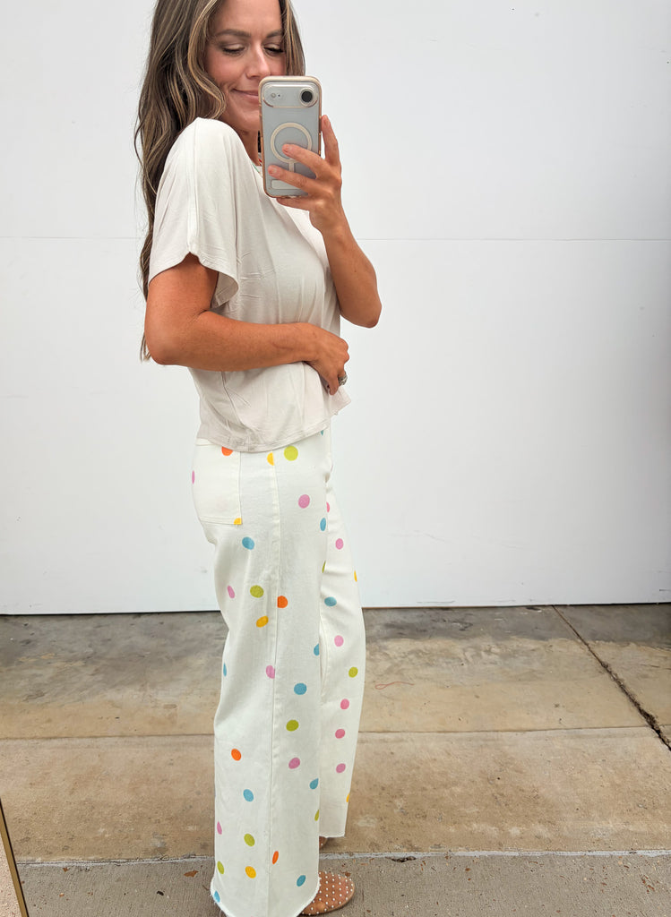 Vanilla Confetti Jeans - Ivory Multi