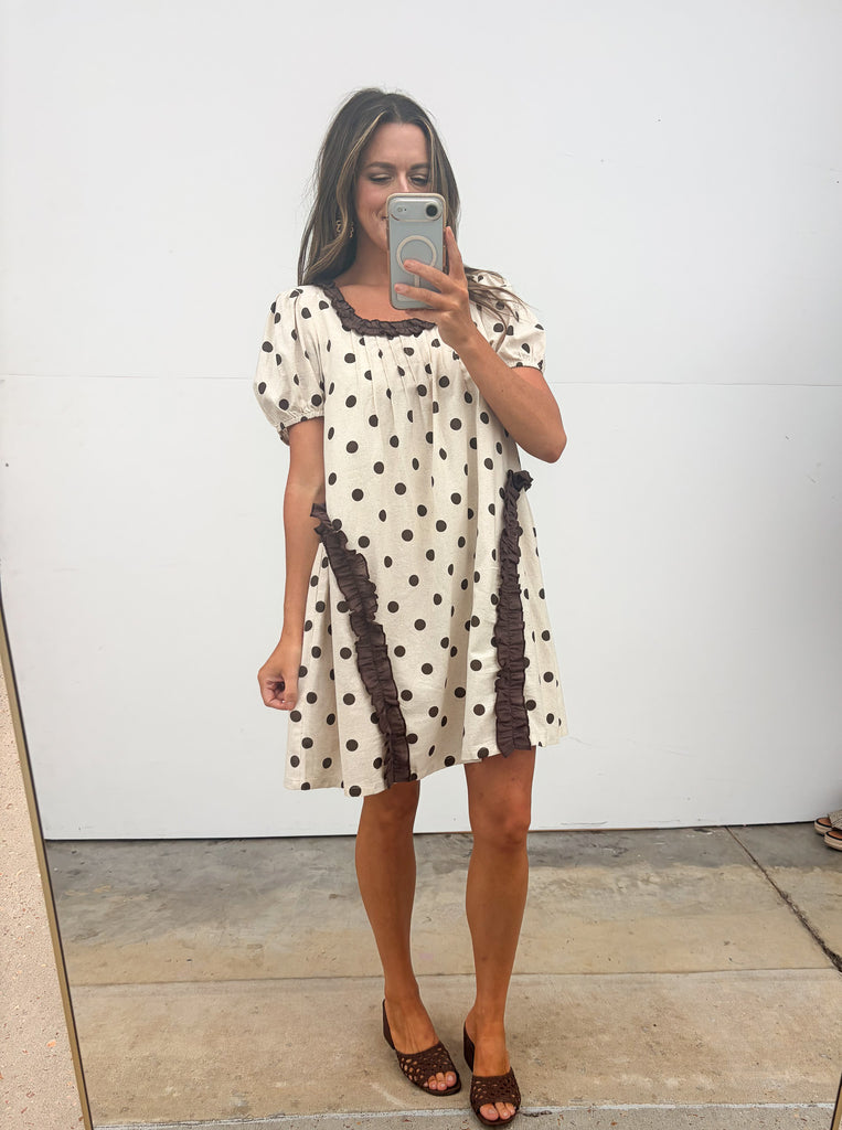 Polka Dot Daydream Dress - Brown