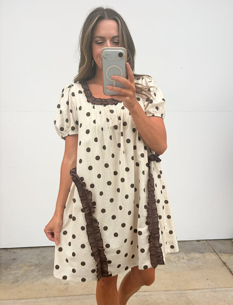 Polka Dot Daydream Dress - Brown