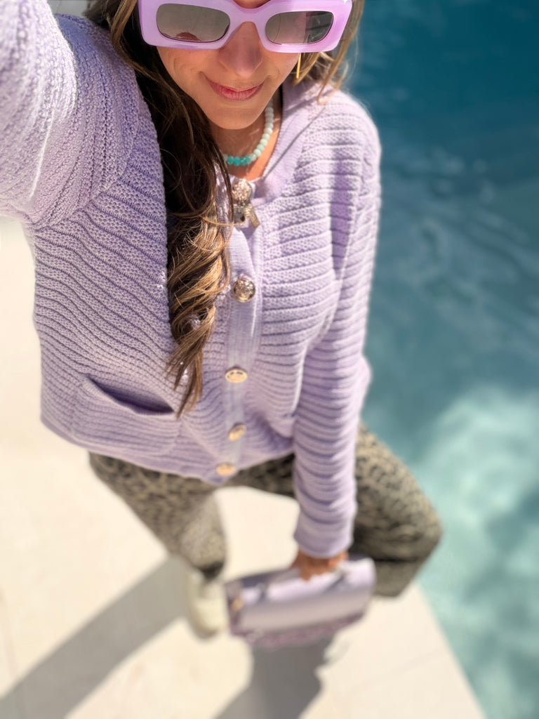 Own The Meeting Cardigan - Lilac