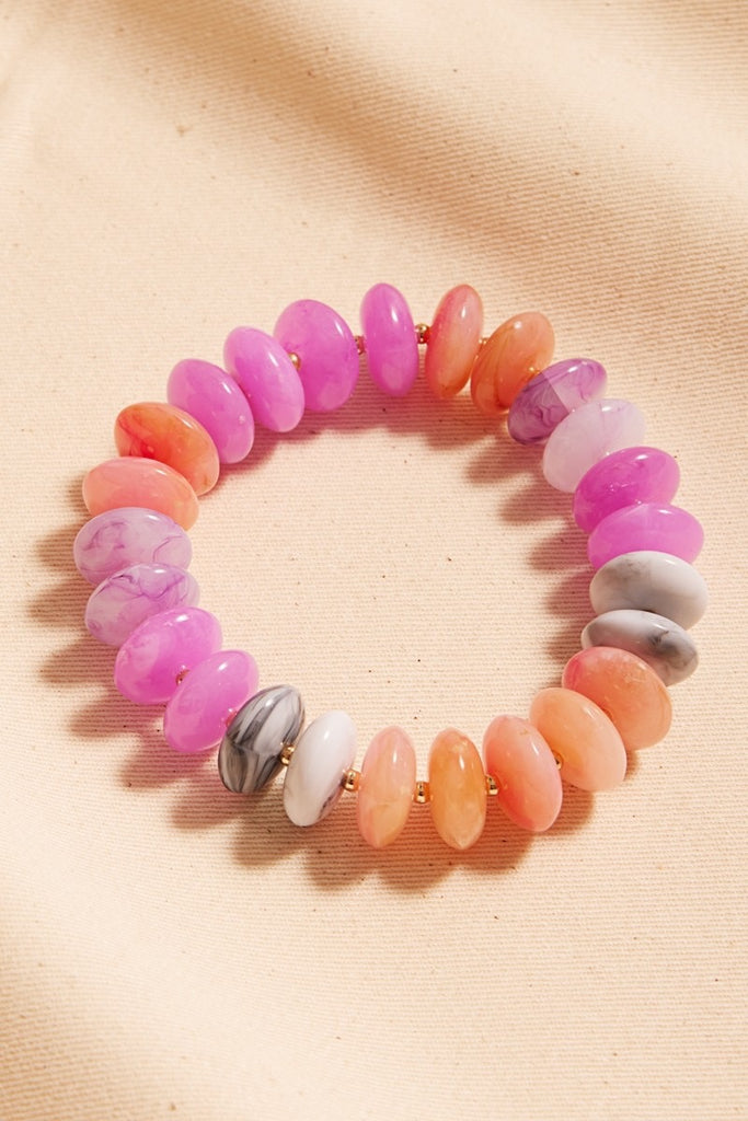 Sweet Pop Beaded Bracelet -Rose