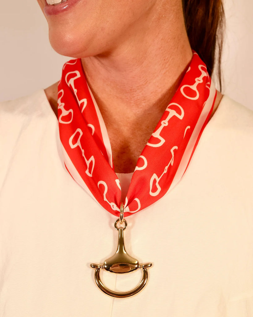Ida Horsebit Pendant Necklace Red