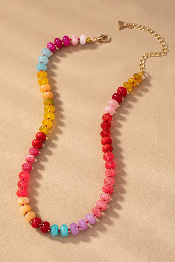 Rainbow Agate Beaded Necklace