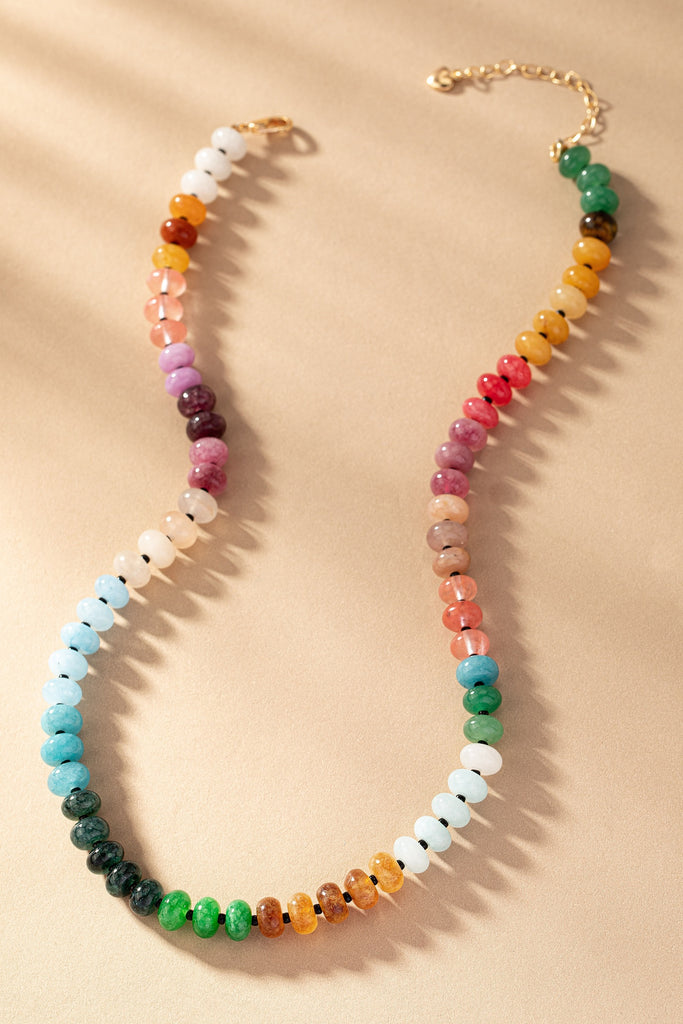 Rainbow Agate Beaded Necklace