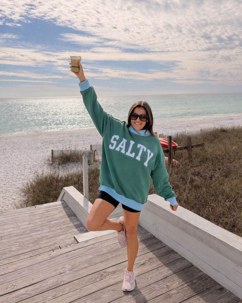 SALTY two tone Mock Neck