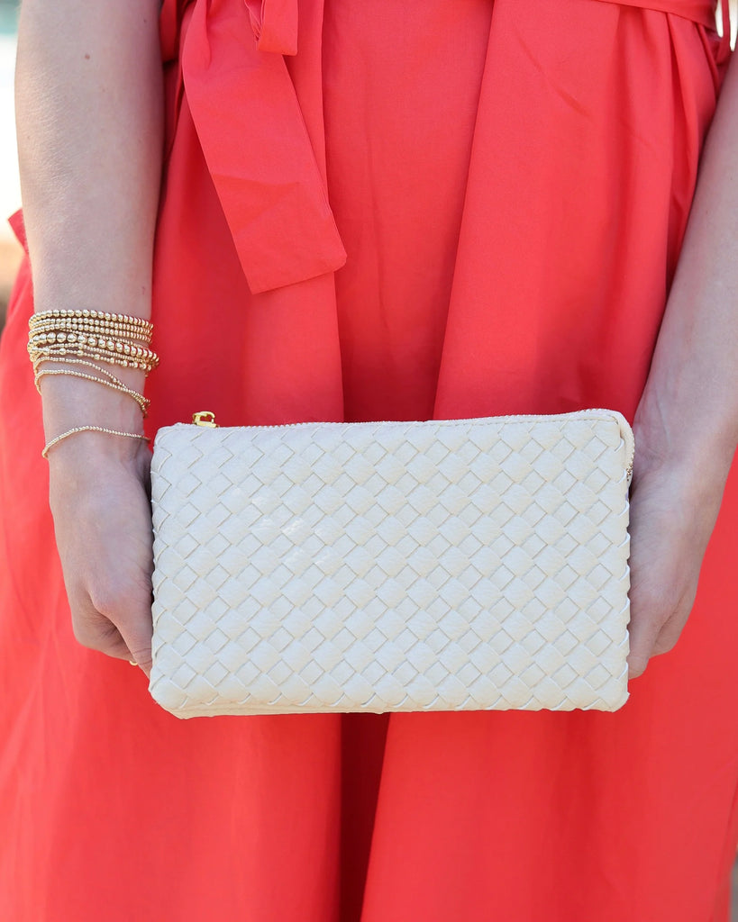 Liz Crossbody Bag - Woven Almond