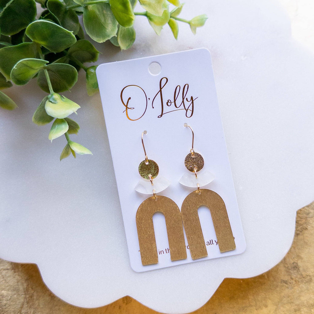 Cami Gold Arch Statement Earrings – 2.75”