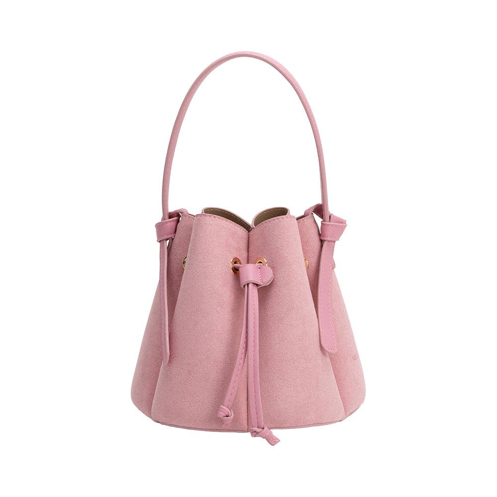 Laguna Mini Recycled Vegan Suede Top Handle Bag- Rose