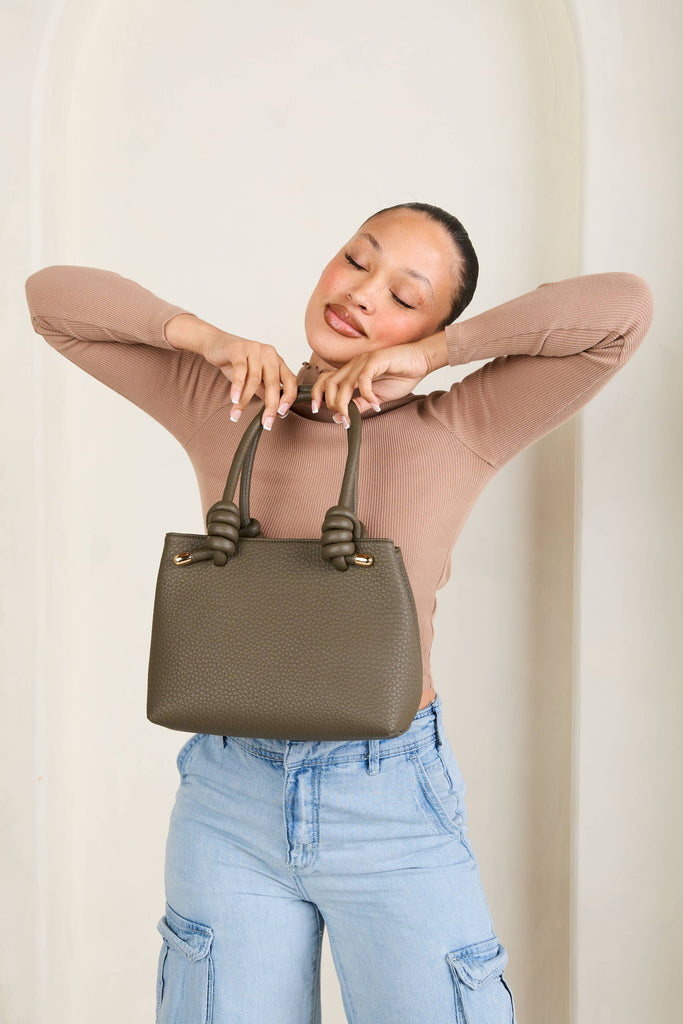 Blair Classic Satchel w/ Knotted Handles & Long Strap: Navy