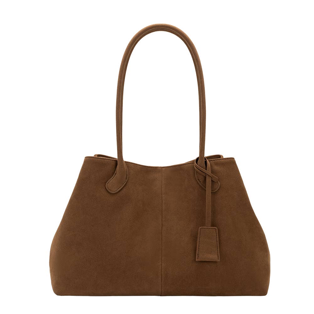 Irene Vegan Suede Shoulder Bag - Tan