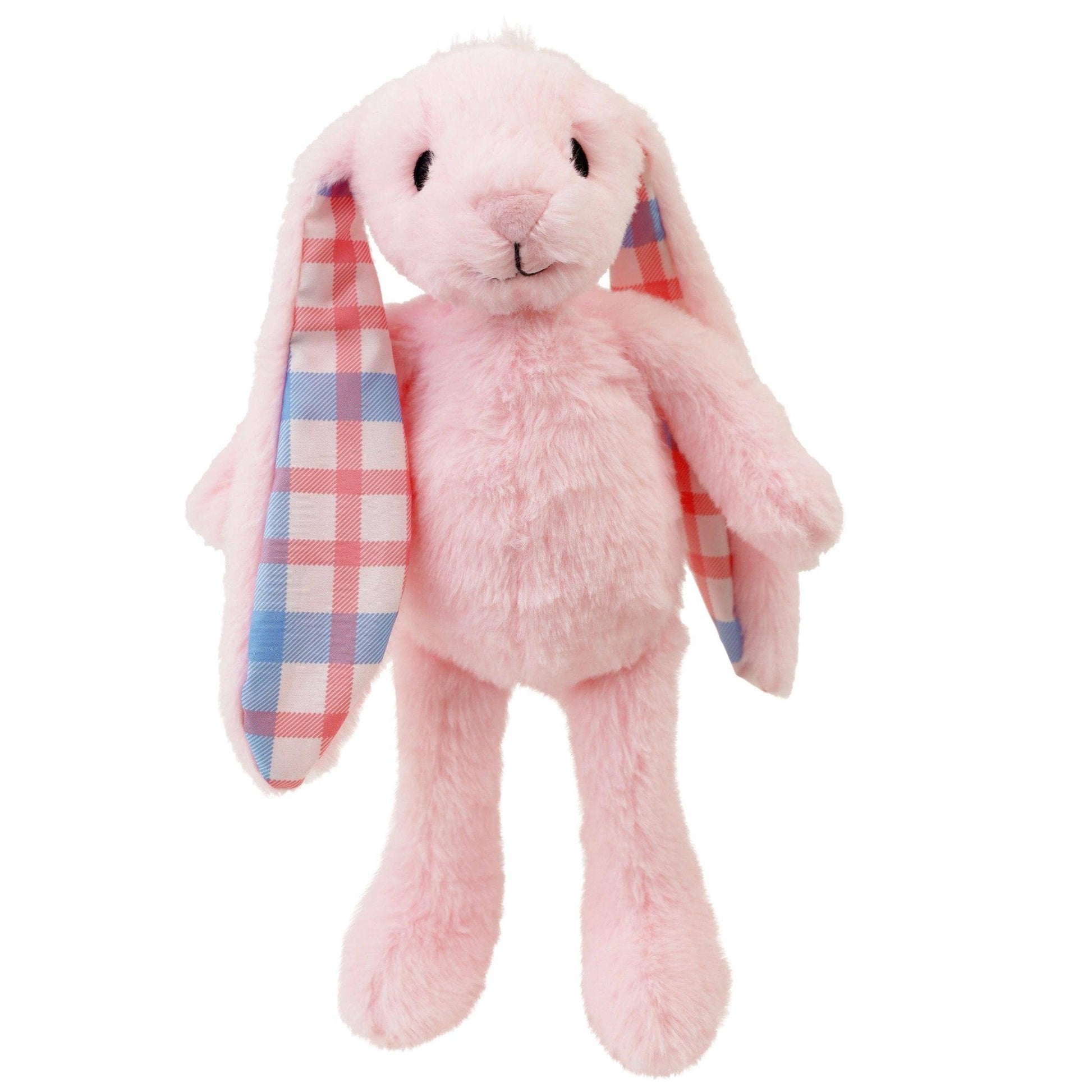 Plushible Plaid Eared Bunny Pink: Plushible 18 Inch Pink Plaid Eared Bunny