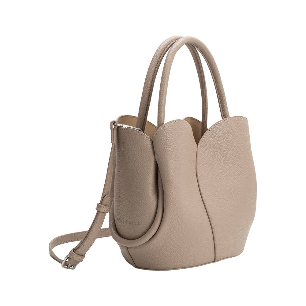 Tulip Recycled Vegan Leather Top Handle Bag - Mushroom