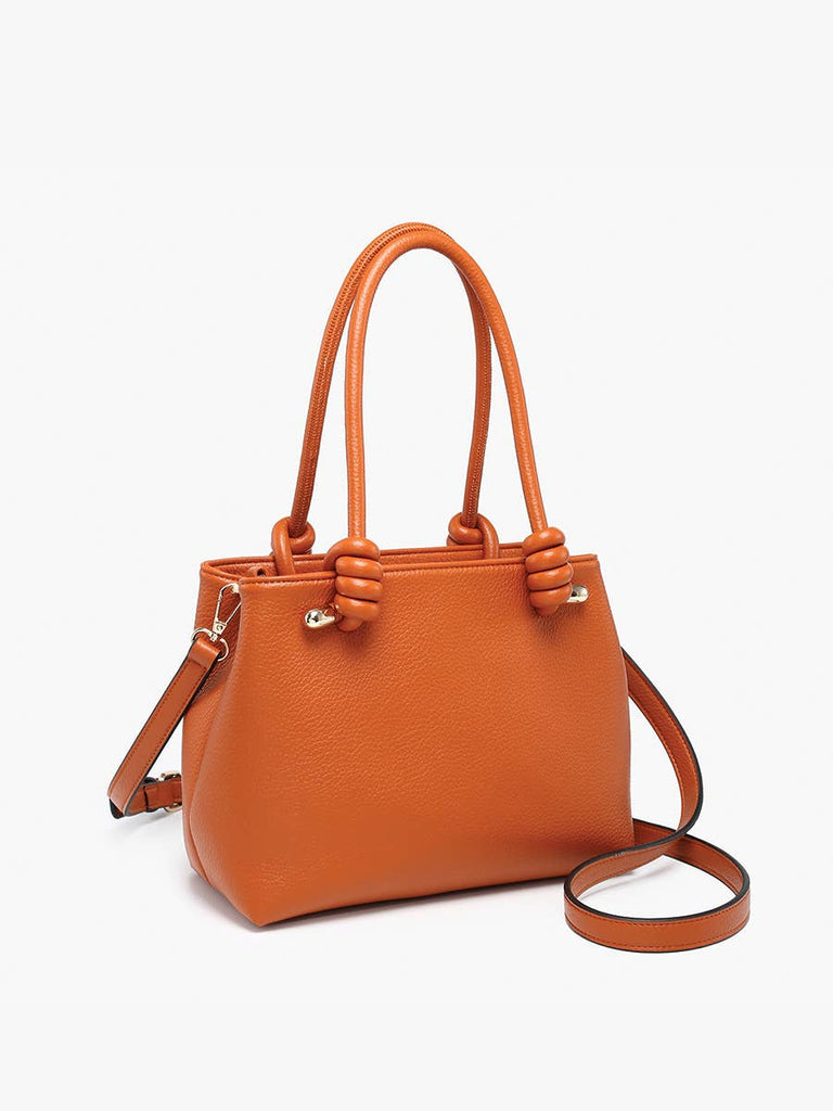 Blair Classic Satchel w/ Knotted Handles & Long Strap: Navy