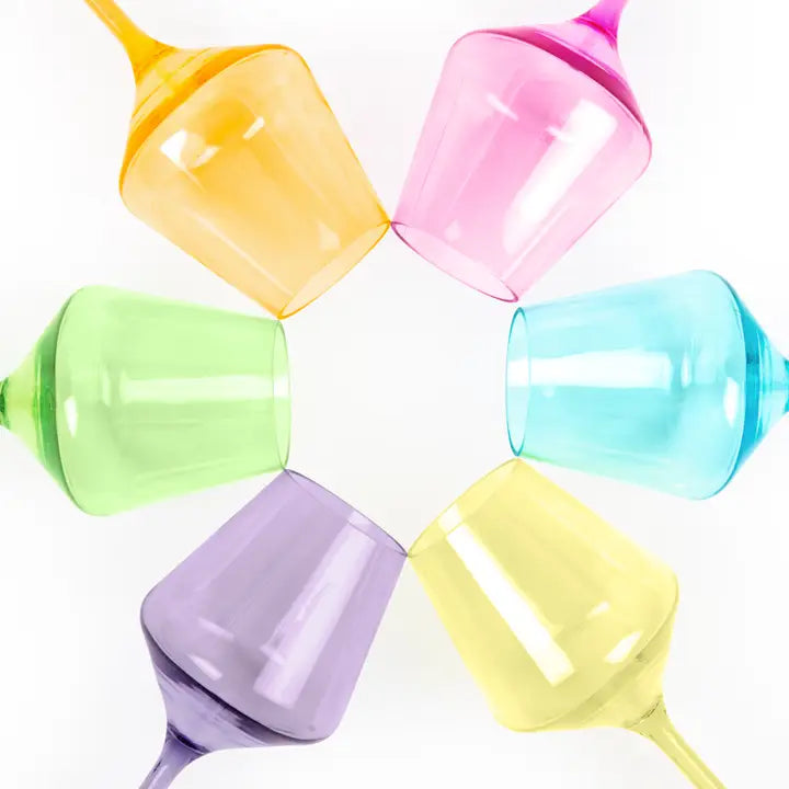 Stemmed Acrylic Wine Glasses - Set of 6