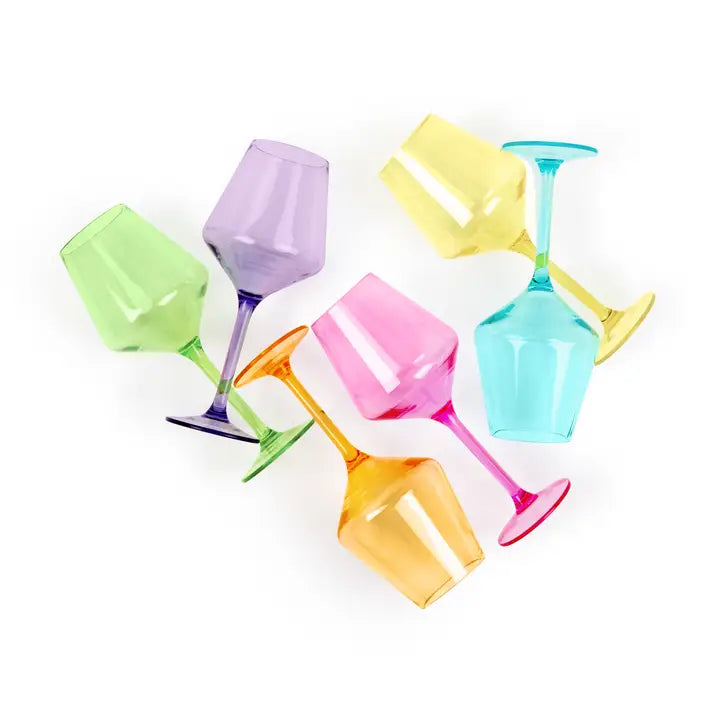 Stemmed Acrylic Wine Glasses - Set of 6