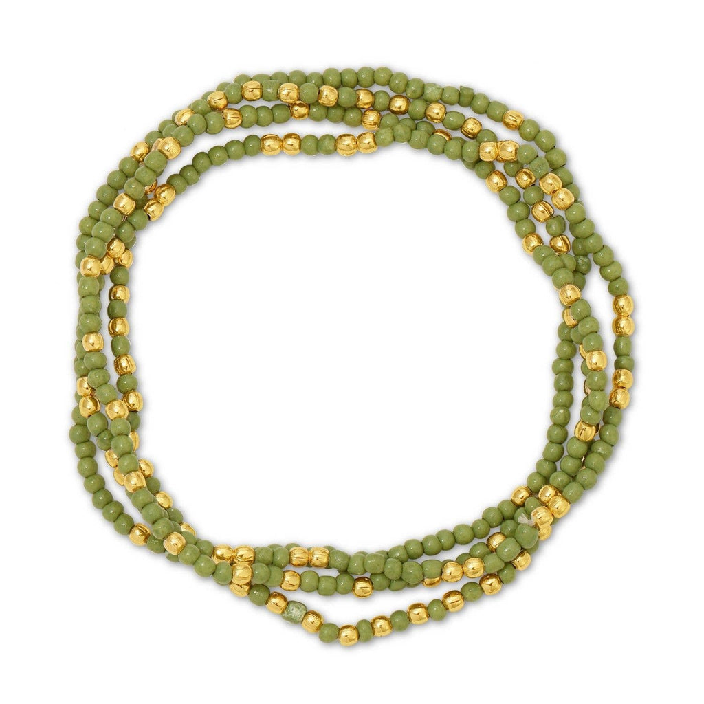 Solid Color 2mm Seed Bead Bracelets: Light Blue