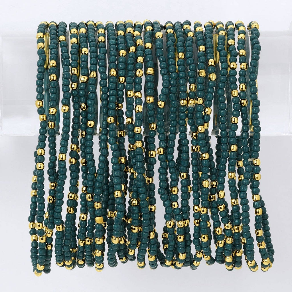 Solid Color 2mm Seed Bead Bracelets: Light Blue