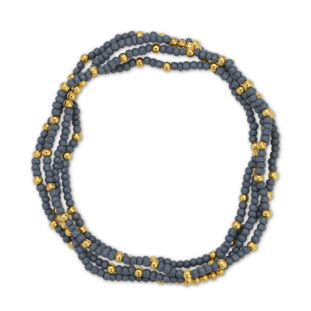Solid Color 2mm Seed Bead Bracelets: Light Blue
