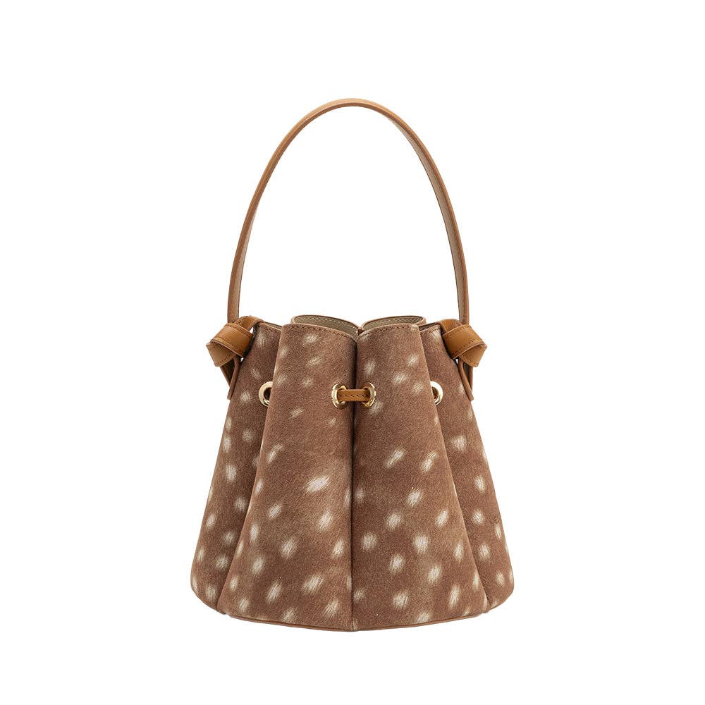 Laguna Mini Recycled Vegan Suede Top Handle Bag- Fawn