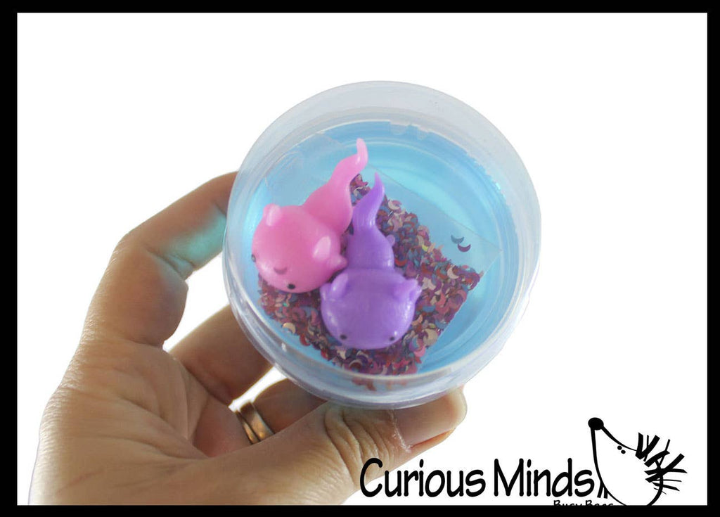 1 Axolotl and Putty - Putty with 2 Axolotl Figures - Squishy
